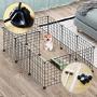 ALLISANDRO Small Pet Playpen, Small Animal Cage for Indoor Outdoor Use, Portable Metal Wire Yard Fence for Small Animal, Puppy, Kitten, Guinea Pigs, Bunny, Turtle, Hamster