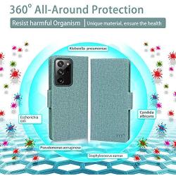 FYY [Resist Harmful Organism] [RFID Blocking] Case for Samsung Galaxy Note 20 Ultra 6.9", PU Leather Wallet Case with [Kickstand Function] and[Card Holder] for Galaxy Note 20 Ultra 6.9" Green