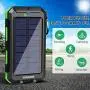 Solar Charger 20000mAh YOESOID Portable Solar Power Bank Outdoor Waterproof Camping External Backup Battery Pack with Dual USB Ports 2 LED Light Carabiner and Compass, Compatible Most Smart Phones Solar Charger 20000mAh YOESOID Portable Solar Power Bank Outdoor Waterproof Camping External Backup Battery Pack with Dual USB Ports 2 LED Light Carabiner and Compass, Compatible Most Smart Phones