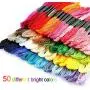 Embroidery Threads 50 Skeins Per Pack,AUERVO Embroidery Floss,Cross Stitch Threads,Friendship Bracelets Floss,Crafts Floss Rainbow Color with Free Embroidery Needles,Floss Bobbins Embroidery Threads 50 Skeins Per Pack,AUERVO Embroidery Floss,Cross Stitch Threads,Friendship Bracelets Floss,Crafts Floss Rainbow Color with Free Embroidery Needles,Floss Bobbins
