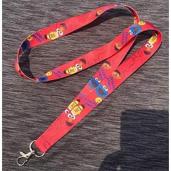 Momoso_Store 1 pc of sesame street elmo cookie monster lanyard mobile phone charms key chain id badge key rings cosplay accessories bt7