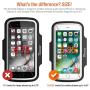 Trianium Armband for Smaller Phone Sport Running Pouch Case Fit Phone Diagonal Size up to 5.85" for iPhone X 8 7 6s 6, iPhone SE 5S 5 5C, Galaxy s9 s8 s7 s6 s5 [ArmTrek Classic Black]