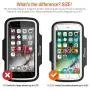 Trianium Armband for Smaller Phone Sport Running Pouch Case Fit Phone Diagonal Size up to 5.85" for iPhone X 8 7 6s 6, iPhone SE 5S 5 5C, Galaxy s9 s8 s7 s6 s5 [ArmTrek Classic Black]