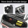 XQK Bike Frame Bag, Waterproof Cycling Handlebar Pouch Bag Front Top Tube TPU Touchscreen Sun Visor Cell Phone Holder for Smartphone Under 6 Inches Headphone Hole