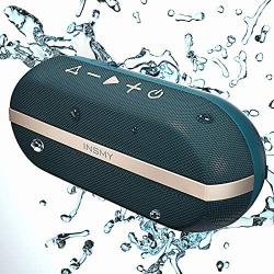 INSMY Portable Bluetooth Speakers, 20W Wireless Speaker Loud Stereo Sound Rich Bass, IPX7 Waterproof Floating, TWS Mode, 24 Hours Playtime, Bluetooth 5.0, Built-in Mic for Outdoors Camping (Blue)