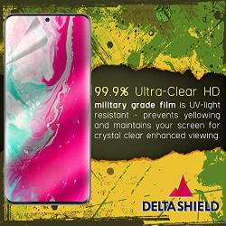 DeltaShield Screen Protector for Samsung Galaxy S20 Plus (S20+ 6.7 inch)(3-Pack)(Case Friendly Version) BodyArmor Anti-Bubble Military-Grade Clear TPU Film