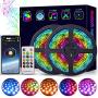 LED Strip Lights Music Sync 32.8ft RGB Dream Color Lights Strip Smart APP Control Bluetooth Rainbow LED Lights Waterproof Chase Effect Dimmable Strip Lights Power Supply for Indoor Outdoor(32.8FT/10M)