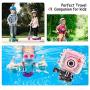 Kids Camera for Girls, Underwater Camera for Kids 3-13 Years Old - Rechargeable Camera for Kids Girls with 32GB TF Card and Anti-Fall Silicone Case (Pink)