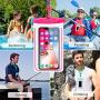 GLBSUNION Universal Waterproof Case, IPX8 Cell Phone Dry Bag/Pouch Compatible for iPhone 11 Pro Xs Max XR X 8 7 Galaxy S10 LG up to 6.9", Protective Pouch for Pool Beach Kayaking Travel Bath (4-Pack)