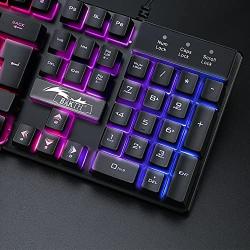 BAKTH Multiple Color Rainbow LED Backlit Mechanical Feeling USB Wired Gaming Keyboard and Mouse Combo for Working or Game