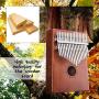 Kalimba 17 Key Thumb Piano, Pocket Thumb Finger Piano Mahogany Body, Finger Percussion Keyboard with Instruction Tune Hammer Piano Bag, Christmas Birthday Present Gifts