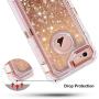 Anuck iPhone 6S Case, iPhone 6 Case, 3 in 1 Hybrid Heavy Duty Defender Case Sparkly Floating Liquid Glitter Protective Hard Shell Shockproof TPU Cover for Apple iPhone 6 /iPhone 6S 4.7" - Rose Gold