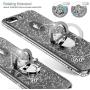 Cute iPhone 8 Plus Case, Cute iPhone 7 Plus Case, Glitter Luxury Bling Diamond Rhinestone Bumper with Ring Grip Kickstand Protective Thin Girly iPhone 8 Plus/ 7 Plus Case for Women Girl - Black