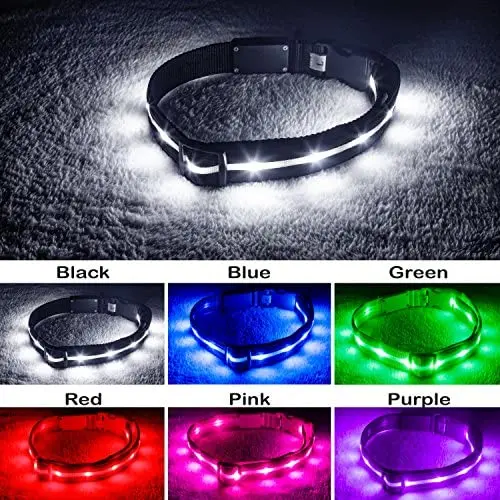 Blazin Safety LED Dog Collar – USB Rechargeable with Water Resistant Flashing Light Blazin Safety LED Dog Collar – USB Rechargeable with Water Resistant Flashing Light