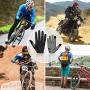 NICEWIN Full Finger Cycling Gloves for Men, Breathable Fabric Wear-Resistant Suede Shock Absorbent Gel Pad, Suitable for Riding Mountain Bike Motorcycle in Autumn Winter