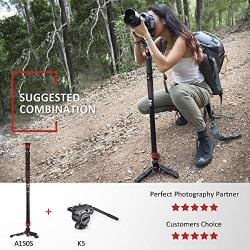 IFOOTAGE Camera Monopod Professional 59" Aluminum Telescoping Video Monopods with Tripod Stand Compatible for DSLR Cameras and Camcorders