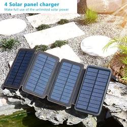 Solar Charger 25000mAh FEELLE Solar Power Bank with Dual 2.1A USB Output Portable External Battery Charger for Smart Phone, Tablet and More