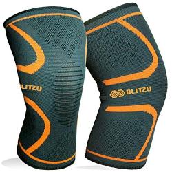 BLITZU Knee Compression Sleeve for Men & Women – Best Knee Brace Support for Running, Gym, Workout, Fitness, Weightlifting. Joint Pain Relief, Arthritis, ACL, Meniscus Tear and Injury Recovery