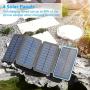 Solar Charger 25000mAh, FEELLE Portable Solar Power Bank Dual USB Ports Waterproof External Battery with LED Flashlight for Smartphones, Tablets and More