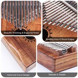 Kalimba Thumb Piano 17 Key, Portable Mbira Wood Finger Piano with 2 Bag and Sheet Music, Gifts for Kids Adult Beginners Professionals