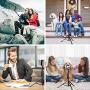 UBeesize Bundle 51" Extendable Tripod Stand with Bluetooth Remote for iPhone & Android Phone & Camera Neck Shoulder Sling Strap, Compatible with Smartphone & Camera.
