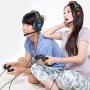 Butfulake Gaming Headset for Xbox One PS4 PlayStation 4 Nintendo Switch PC Smartphone, 3.5mm Stereo Gaming Sound Over-Ear Headphones Noise Cancelling with Mic and LED Light, Red