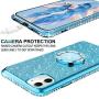 OCYCLONE for iPhone 11 Case, Cute Glitter Sparkle Bling Diamond Rhinestone Bumper with Ring Kickstand Women Girls Soft Blue Protective Phone Case for iPhone 11 [6.1 inch] 2019 - Blue