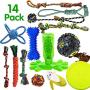 SHARLOVY Dog Chew Toys for Puppies Teething, 14 Pack Dog Rope Toys Tug of War Dog Toy Bundle Toothbrush iq Treat Ball Squeaky Rubber Bone Durable Dog Chew Toys for Small Dogs Pet Toys Puppy Toys SHARLOVY Dog Chew Toys for Puppies Teething, 14 Pack Dog Rope Toys Tug of War Dog Toy Bundle Toothbrush iq Treat Ball Squeaky Rubber Bone Durable Dog Chew Toys for Small Dogs Pet Toys Puppy Toys
