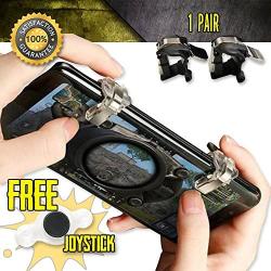 Newest Version Mobile Game Controller, Sensitive Shoot and Aim Trigger Fire Buttons L1R1 for Fortnite/PUBG Mobile/Knives Out/Rules of Survival (1 Pair)(Black) Mobile Phone Joystick For Android Iphone