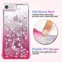 Ruky iPhone 6 6S 7 8 Case, iPhone SE 2020 Case, Glitter Gradient Quicksand Series Bling Liquid Floating TPU Bumper Cushion Protective Girls Women Case for iPhone 6/6s/7/8/SE 2020 4.7", Gradient Pink