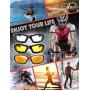 Motorcycle Riding Glasses Padded Frame Lens Block 100% UVB for Outdoor Activity Sport