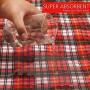KOOLTAIL Washable Pee Pads for Dogs - Round Plaid Puppy Potty Pad for Dog Playpen, Reusable Whelping Training Pads Red