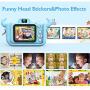 Kids Camera for Boys and Girls, Digital Dual Camera 2.0 Inches Screen 20.0MP 1080P Video Camcorder Anti-Drop Children Cartoon Selfie Camera Toys for Gift - 32GB Memory Card Included