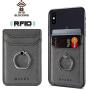Phone Card Holder with Ring Grip for Back of Phone,Adhesive Stick-on Credit Card Wallet Pocket for iPhone,Android and Smartphones (Metal)