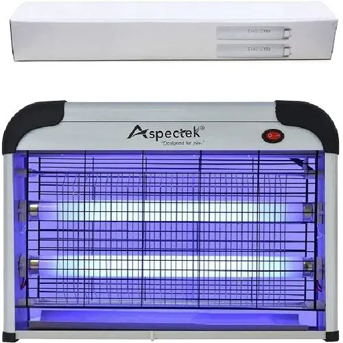 ASPECTEK Powerful 20W Electronic Insect Indoor Killer, Bug Zapper, Fly Zapper, Mosquito Killer-Indoor Use Including Free 2 PACK Replacement Bulbs ASPECTEK Powerful 20W Electronic Insect Indoor Killer, Bug Zapper, Fly Zapper, Mosquito Killer-Indoor Use Including Free 2 PACK Replacement Bulbs